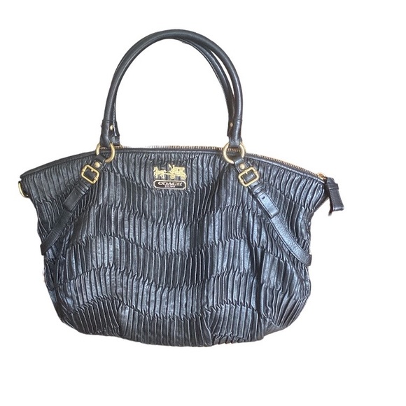 Coach Black Madison Sophia
Leather Satchel Tote - Picture 1 of 10